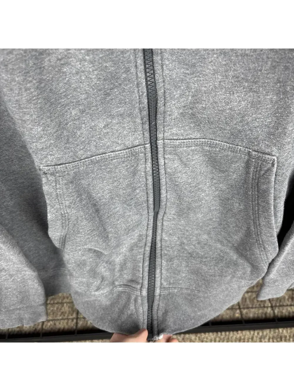 Vintage Y2K Nike Swoosh Full Zip Fleece Hoodie Mens XL Heather Gray